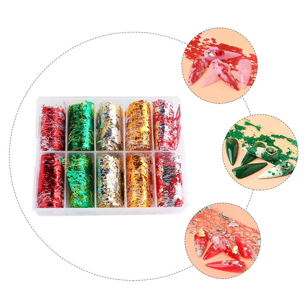 10 لفات من ملصقات الأظافر الشبكية المجوفة من رقائق الأظافر، زينة آمنة وصديقة للبشرة وغير ضارة لتزيين الأظافر #4