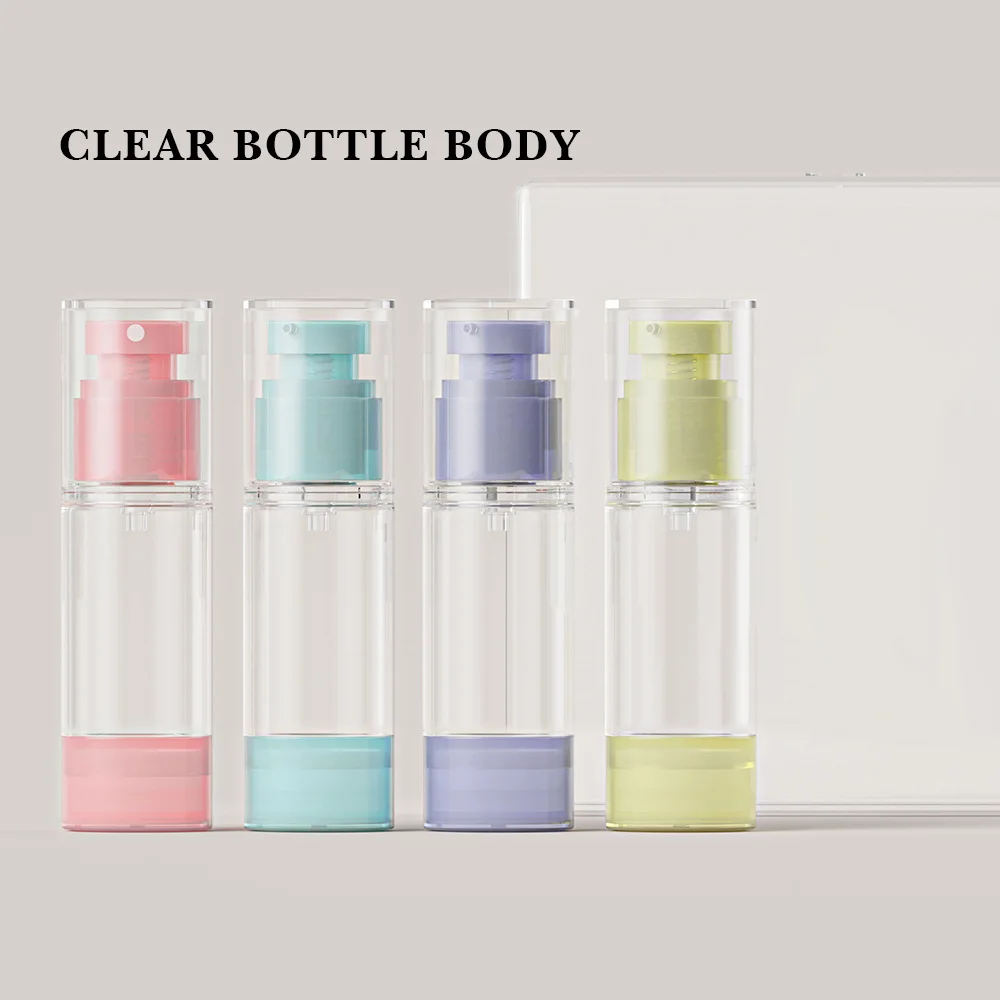 Airless Refillable Bottles Set,Vacuum Spray Refillable Bottle Lotion Cosmetic Dispenser Travel Portable Hydration Bottle