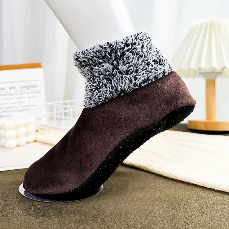 3 Pairs/Lot Adult Winter Thick Warm Anti-Slip Floor Socks Snow Socks Warm Plush Circle Home Sleeping Socks Indoor Slipper Socks view 4