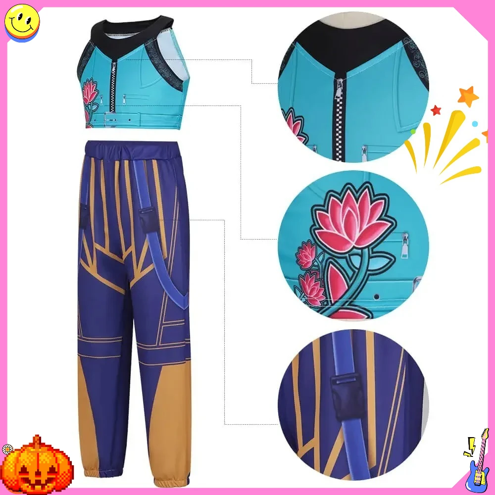 KPop شيطان فتاة مجموعة زوي تأثيري حلي شعر مستعار النساء الفتيات هالوين كرنفال كوميك كون حفلة لعب الأدوار وتتسابق