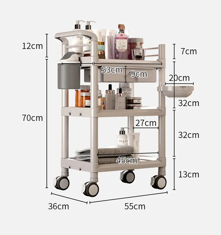 Beauty Cart for Beauty Salon Special Tool Trolley Cart Dental Clinic Trolley Storage With Drawers Movable Medical Furniture