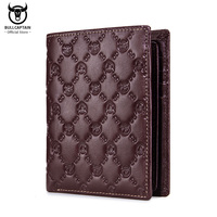 BULLCAPTAIN New Leather Men's Wallet Fashion Creative Pattern Wallet Small Mini Card Holder RFID Wallet Men 0204H