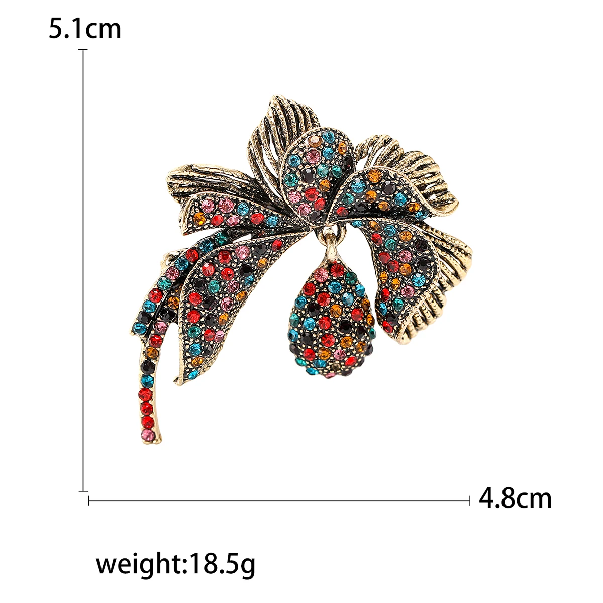 Vintage Rhinestone Flower Knot Brooches for Women Pendant Bow Knot Pin Office Party Friend Gifts Accessories