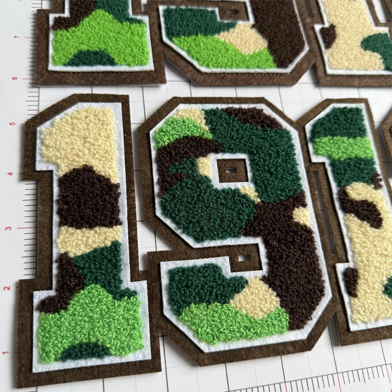 1911, 1913 Chenille Camo Number Patch Set for Sorority and Fraternity Camo Jacket