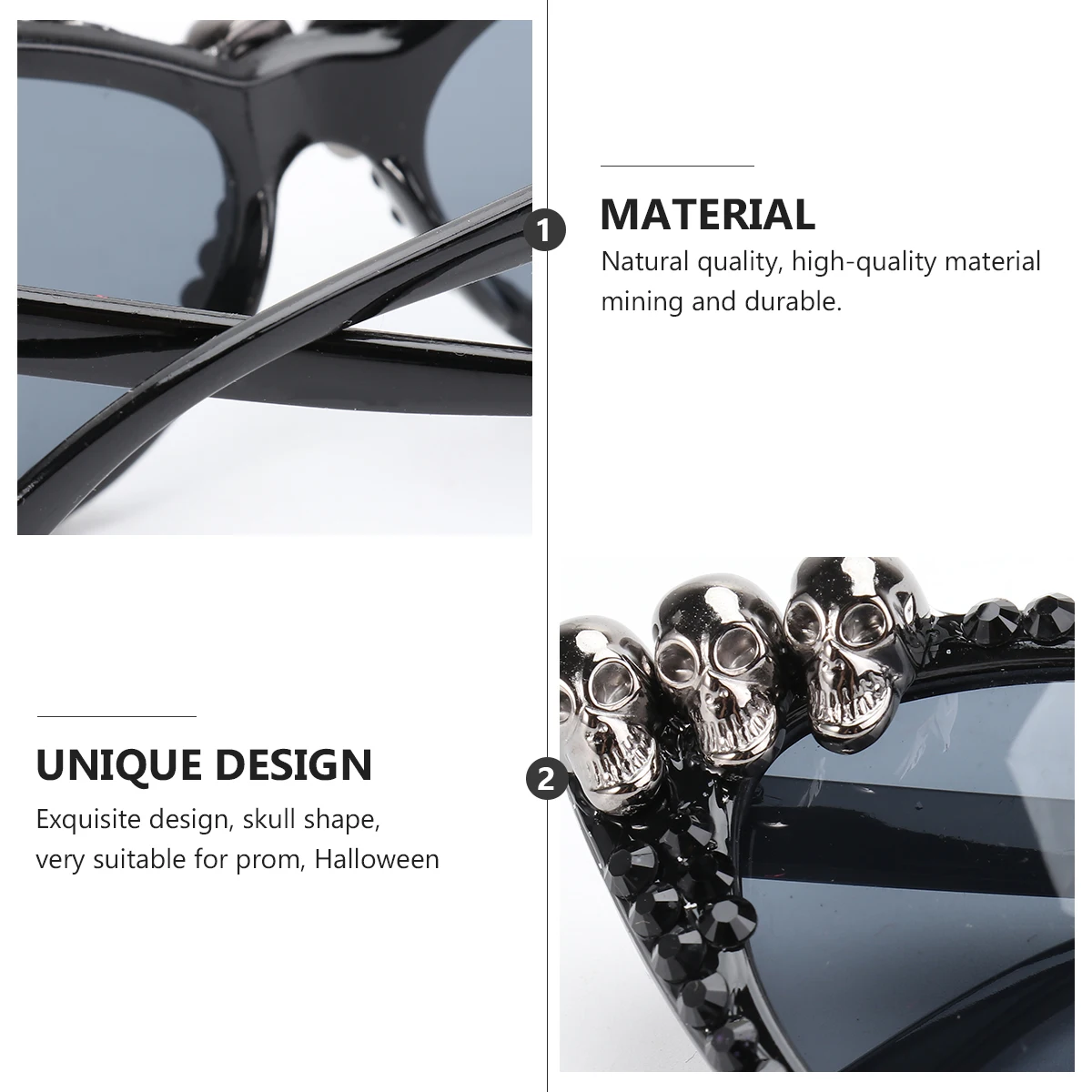 

Halloween Eyeglasses Skull Head Glasses Plastic Glass Party Decor Masquerade Mask Diamond Festival Prop Birthday Sunglasses