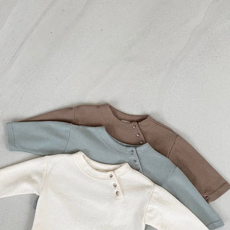 2024 Autumn New Baby Long Sleeve T Shirt Infant Cotton Bottoming Tops Boys Girls Solid Simple Casual Pullover Children Clothes