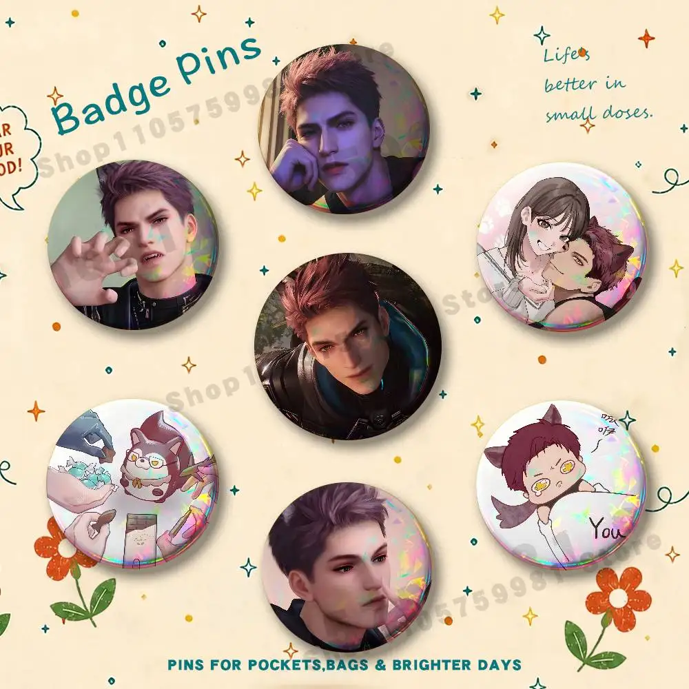 Wolf Cute Valko L-Love and D-Deepspace Badges Pins Button Custom Anime Role Old-school Brooches Cartoon Collar Gifts