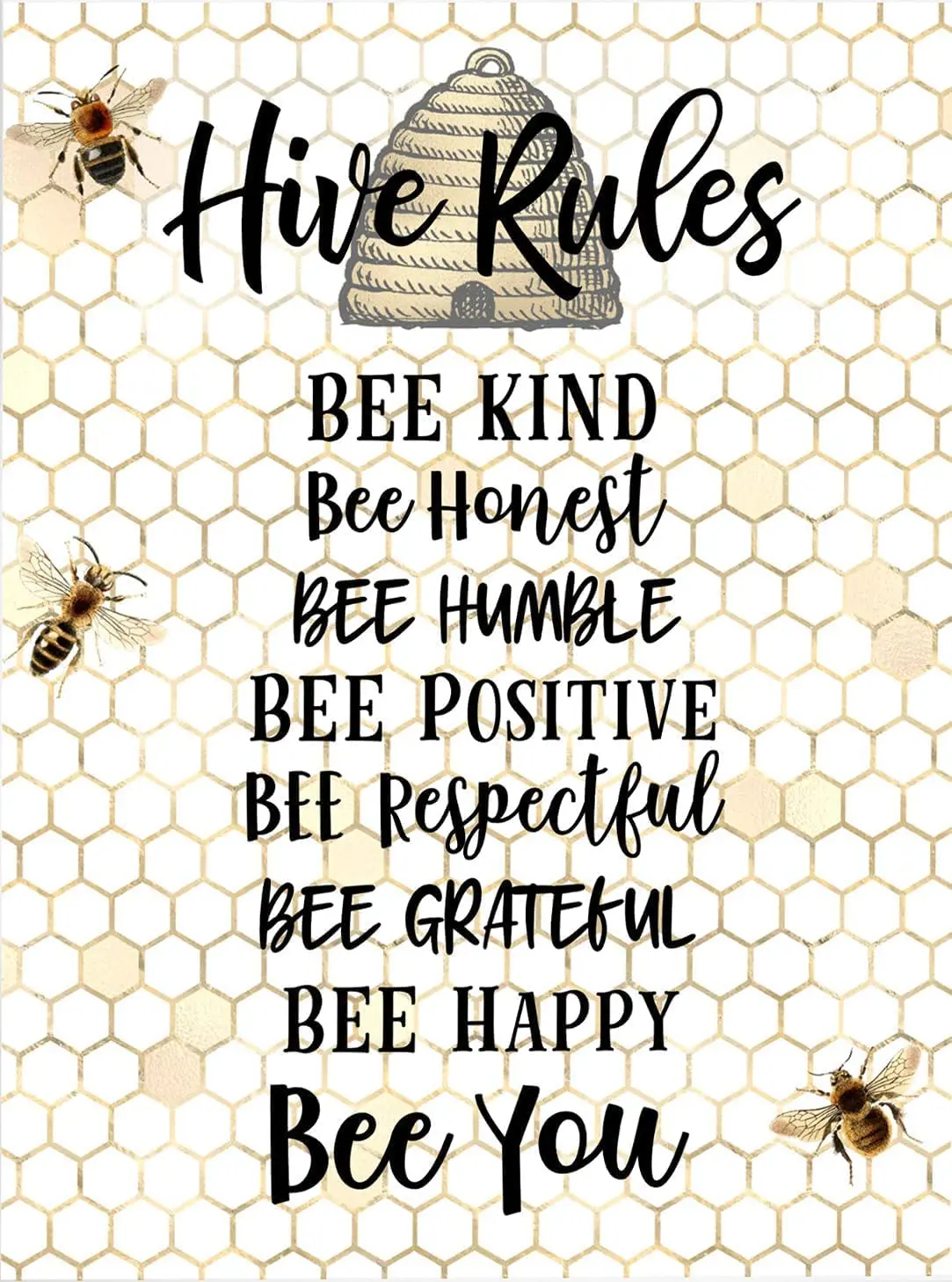 Honey Bee Decor Bumble Bee Decor Be Kind Sign Classroom Art Vintage Retro Metal Sign Metal Hanging Tin Signs 8x12 Inch sign