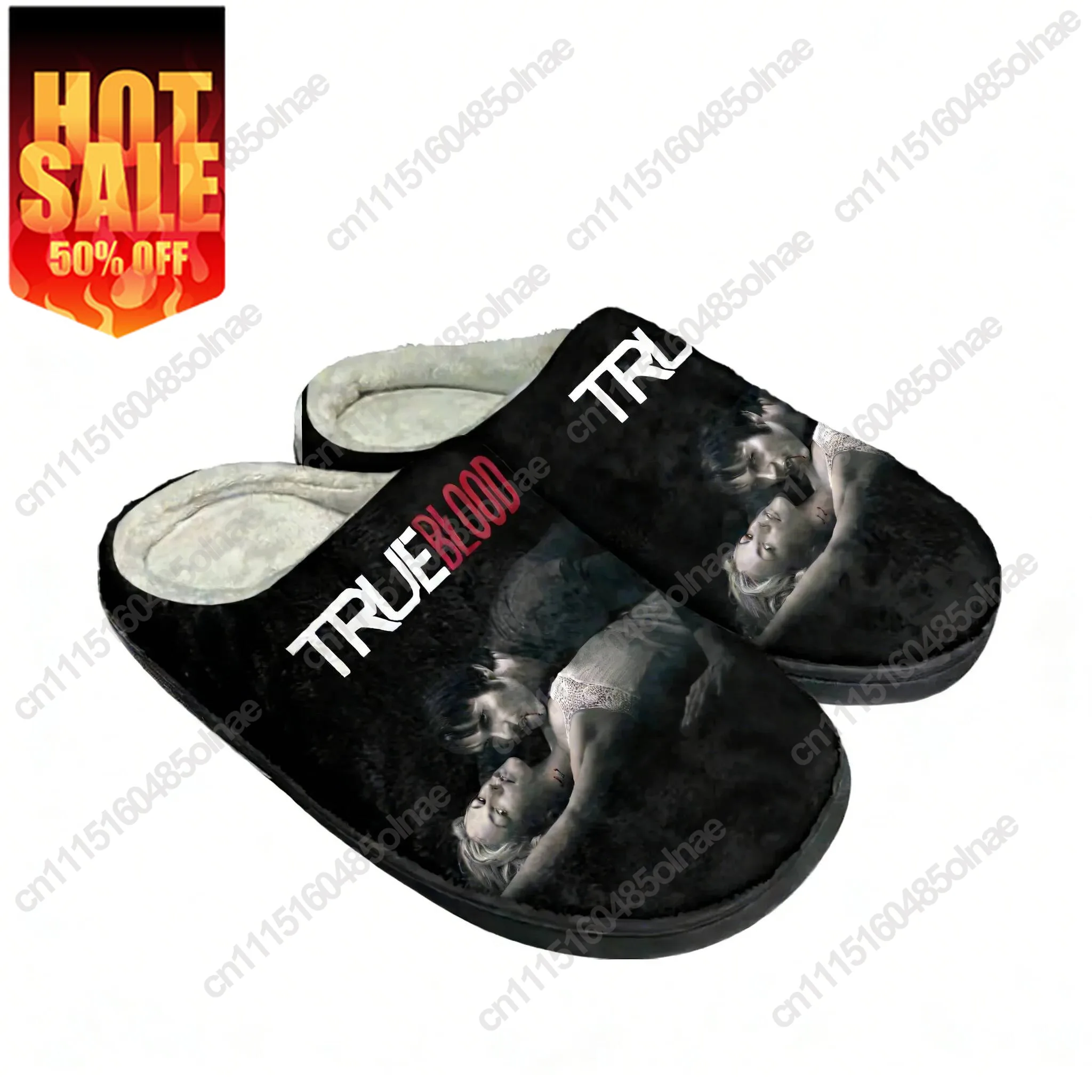 True Blood Home Cotton Slippers Mens Womens Plush Bedroom Casual Keep Warm Shoes Thermal Indoor Slipper Customized DIY Shoe