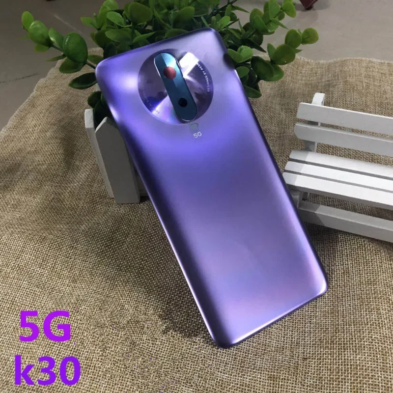 Coque arrière en verre pour Xiaomi Redmi K30, 5G, K30i, remplacement de la batterie du téléphone, réparation de la coque arrière, autocollant de logo