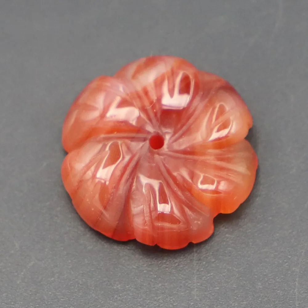 10Pcs Natural Stone Hand Carved Rose Flowers Pendants Charms Onyx Agate Topaz for Necklaces Jewelry Material Making Wholesale