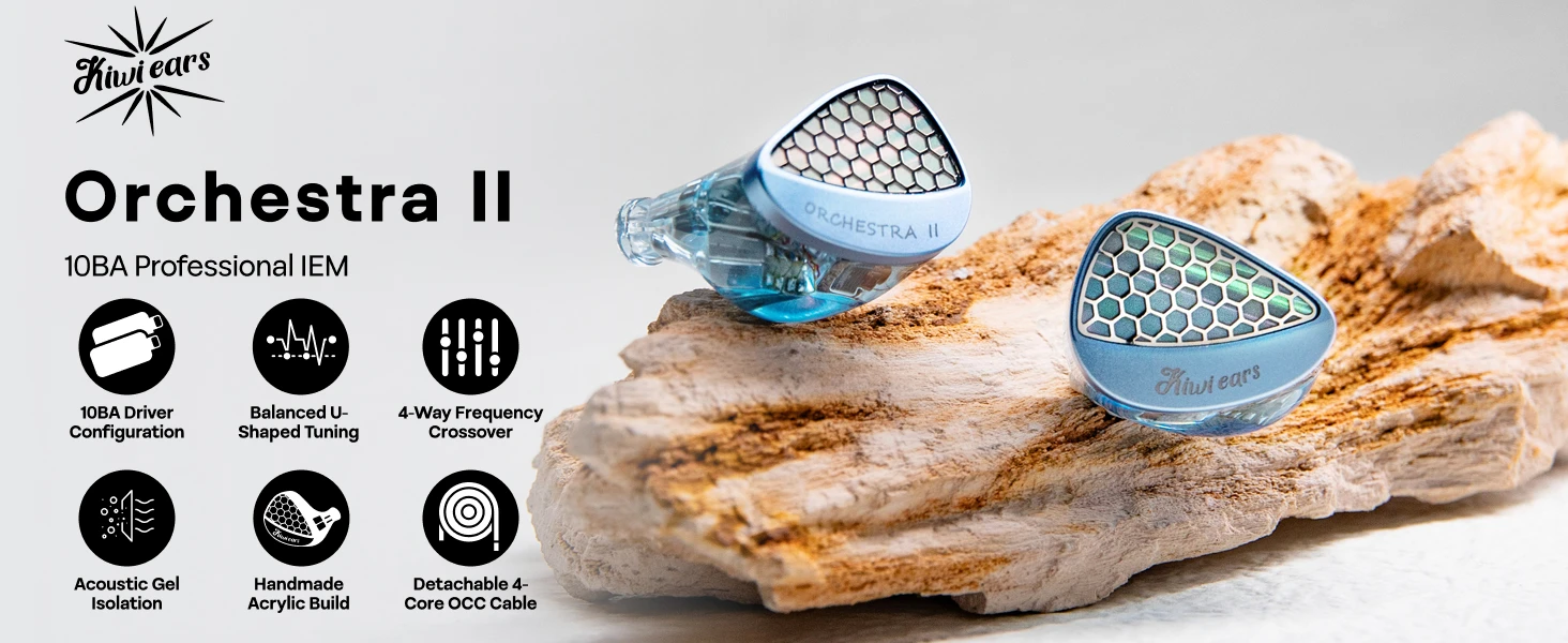Linsoul Kiwi Ears Orchestra II 10BA Professioneller In-Ear-Monitor mit hervorragender Tonalbalance, vollständiger Geräuschisolierung – Detail 1
