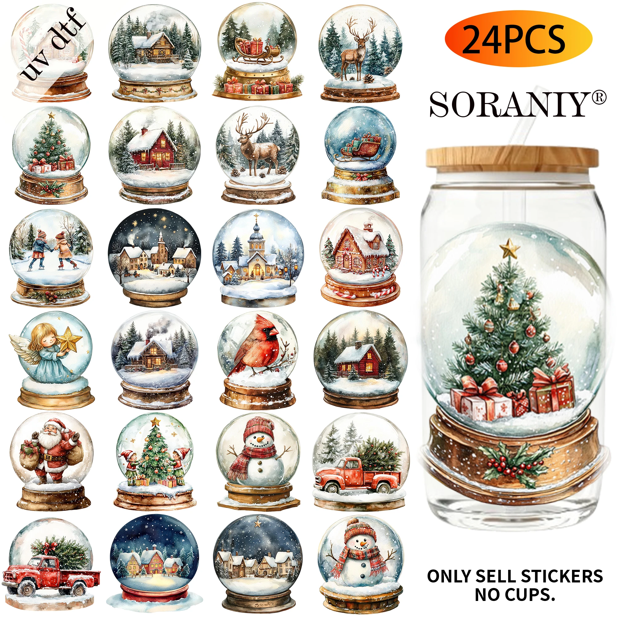 Snow Globe UV DTF Stickers 1