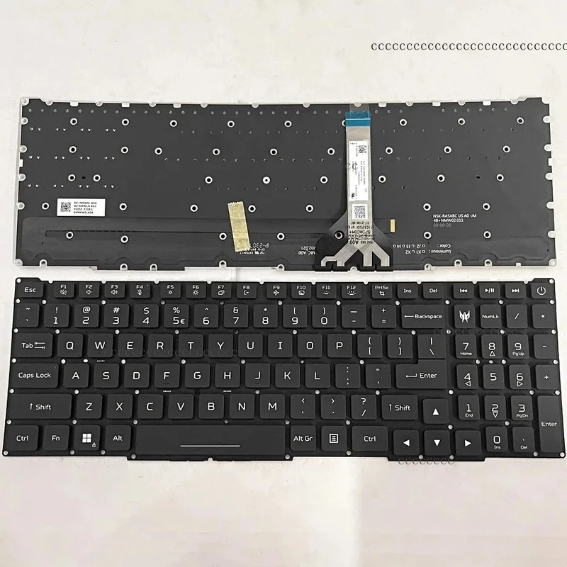Teclado C+ para Acer Predator Helios NEO 16 PHN16-71 PHN16-72 con retroiluminación RGB, diseño estadounidense