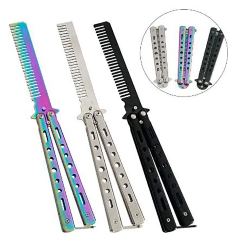 

Парикмахерский нож-бабочка из нержавеющей стали, складной инструмент для стрижки усов, несколько цветов