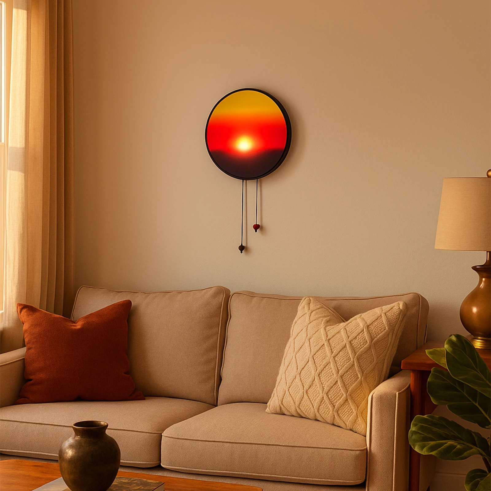 Sunset Lamp Wall Light, Sun-Tracking Ambient Lighting with Manual Sunset Mode | Modern Warm Mood Lighting for Funky Home & Offic