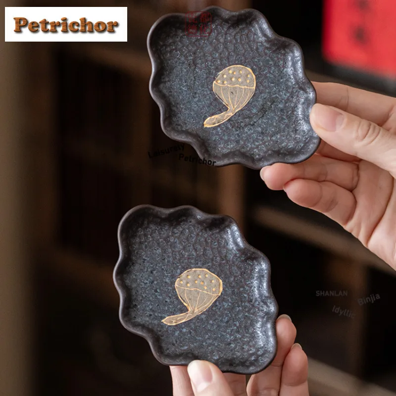 

2pc/lot Lotus Birth Auspicious Lotus Pod Coasters Antique Hot Pad For Coffee Cups Saucer Anti-scald Placemats Teacup Base Set