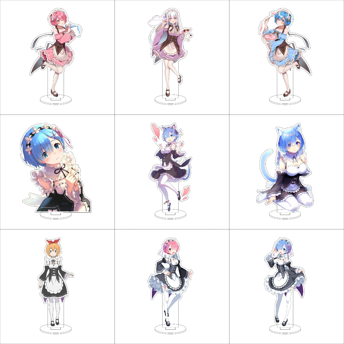 16CM Anime ZERO Starting Life in Another World Cosplay Acrylic Stand Ornaments Elsa Gran Hilte  Figure Stand Halloween Gift