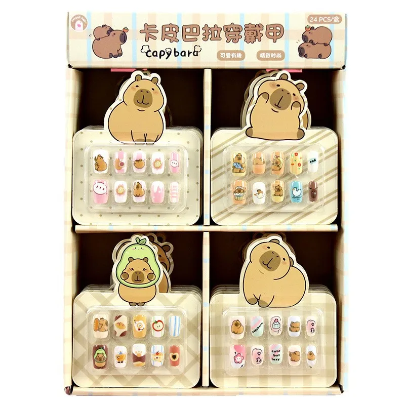 

Capybara Children Acrylic Fake Nails Safe Non-Toxic Adhesive Fake Nail DIY Artificial Fingernails for Girls Children's Day Gift