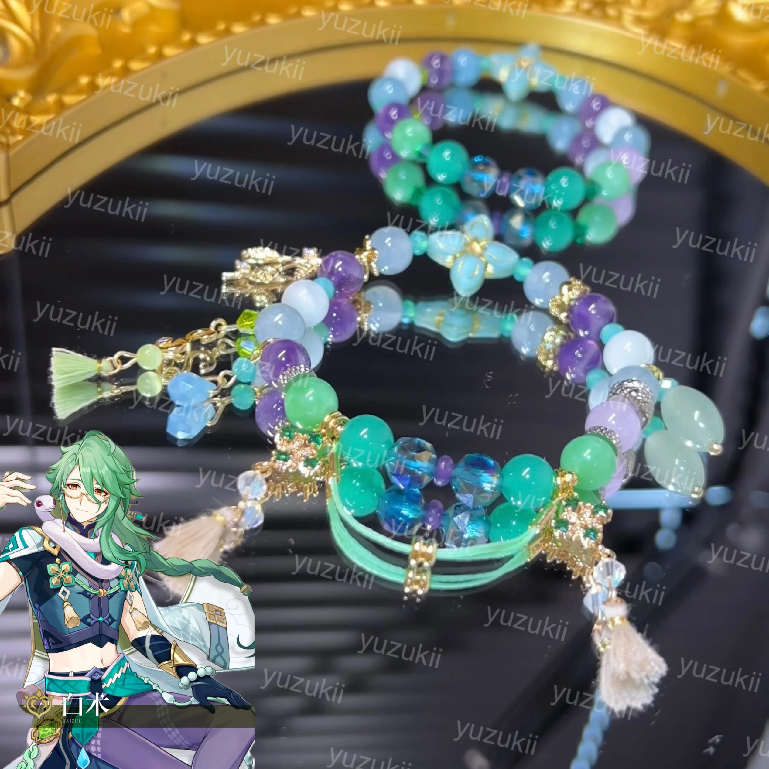 Game Anime Role Baizhu Cosplay Handmade Bracelets Jewelry Hand Chain Accessories Props Gift