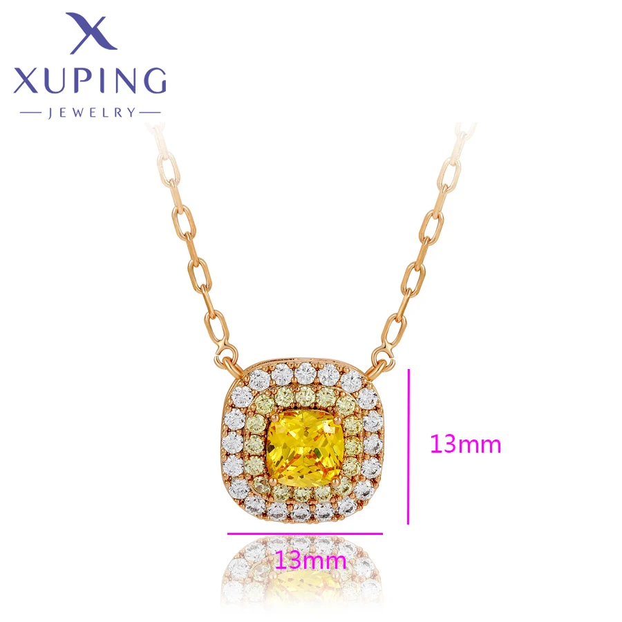 Xuping Jewelry Charm Fashion Simple Square Shape Pendant Necklace for Women Party Wedding Girl X000653603