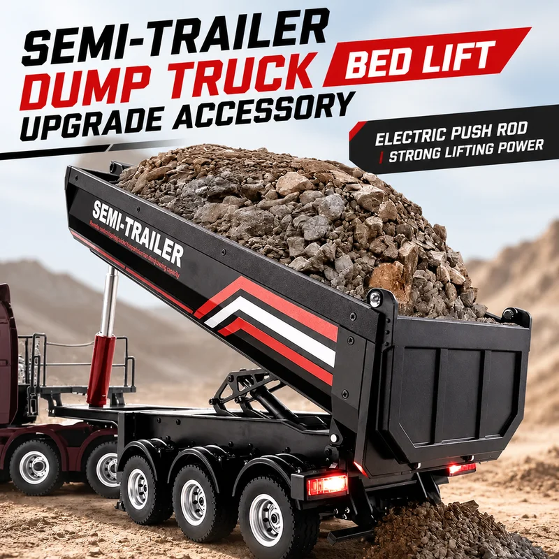 Huina 1/18 1509 Rc Semi Dump Trailer Electric Lifting Tail Light Support Leg For Rc Tractor Truck 1501 No Sound System Model Toy
