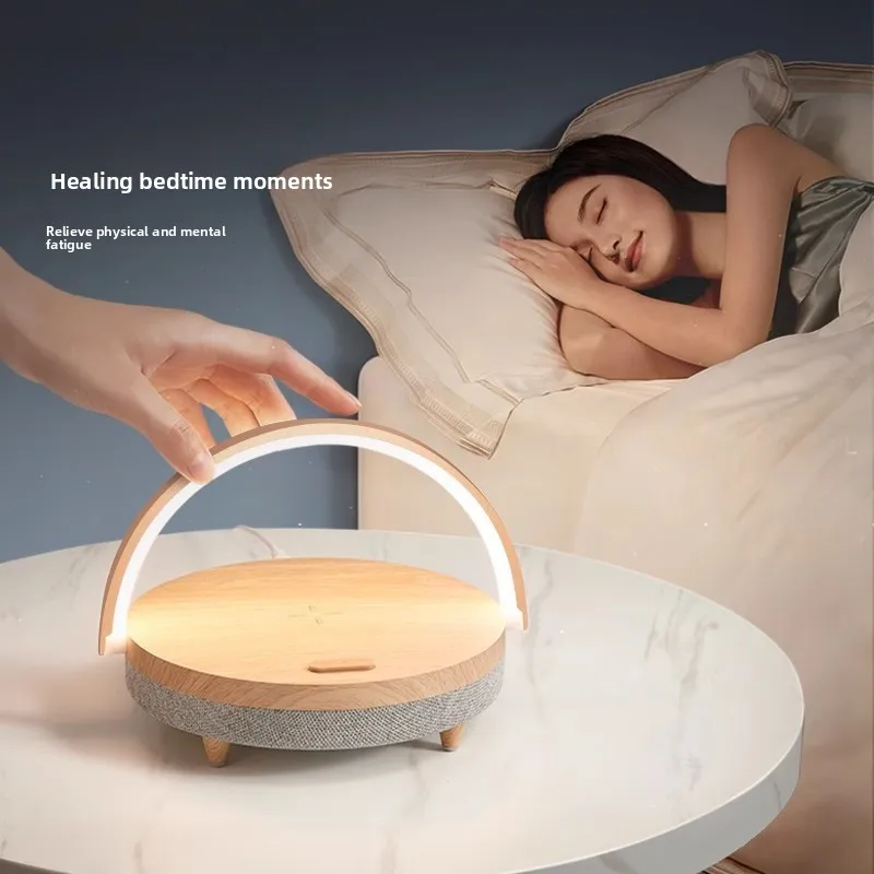 Wireless Charging Bedside Lamp, Night Light, Bedroom Ambient Lamp, Bluetooth Speaker Desktop Lamp