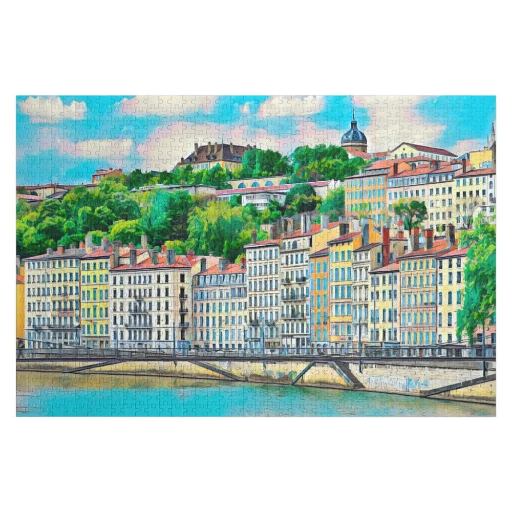 Lyon Vintage Travel Jigsaw Puzzle Wooden Adults Personalised Toys Puzzle