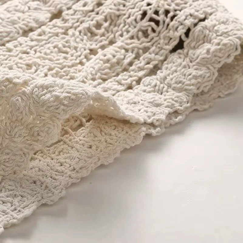 Sleeveless V-neck Crochet Top Openwork Knitted Lace Blouse Beach Cover-Up Women Vacation Boho Spring Summer 2026