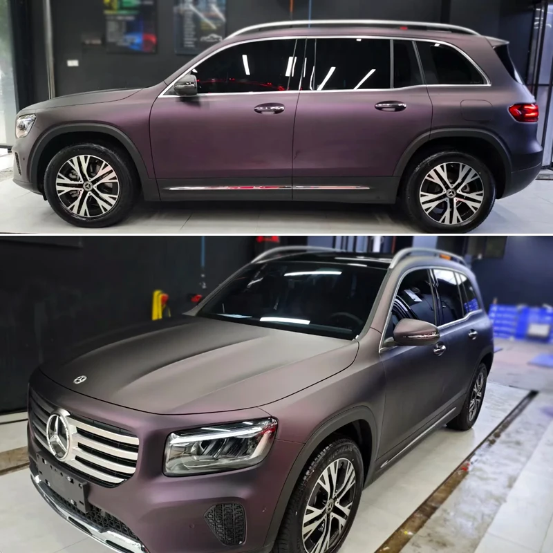 Matte Metallic Black Magic Purple Car Wrap Vinyl PVC PET Bubble Free Air Release Self Adhesive Wrap Film view 4