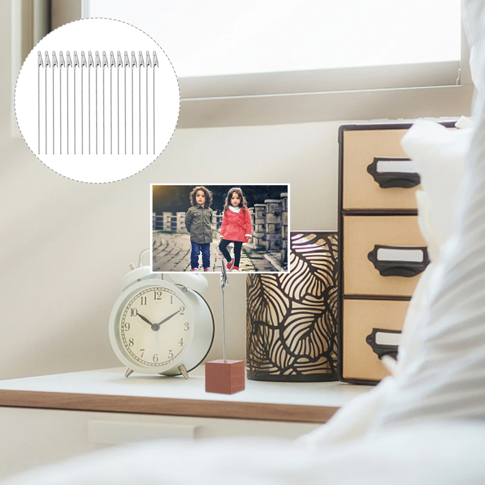 

50pcs Steel Clamps Alligator Clips For Photos Cards Memo Table Number Holder Craft Supplies Long-Tailed Clips Metal Clip