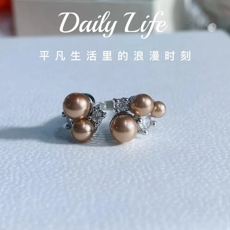 

Французское кольцо Нишевый дизайн Кольцо с жемчугом и цирконом Женская мода Индивидуальное легкое роскошное кольцо на указательный палец с высоким смыслом Универсальное