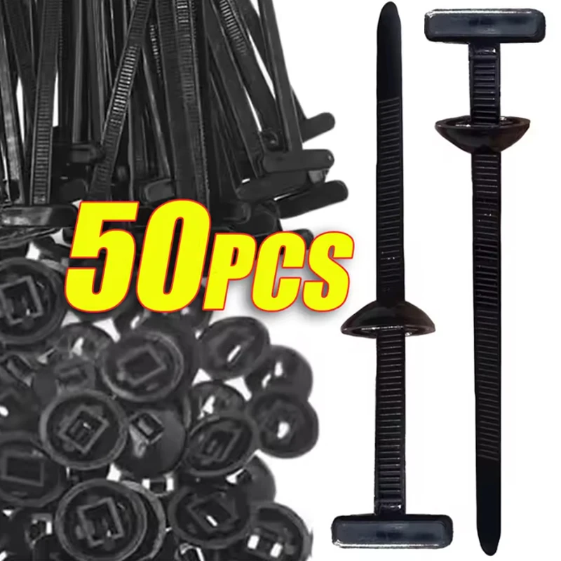 10-50 Uds. Bridas universales de nailon con cremallera, bridas de plástico autoblocantes, anillos de sujeción, correas envolventes con cremallera y Clips, accesorios para coche