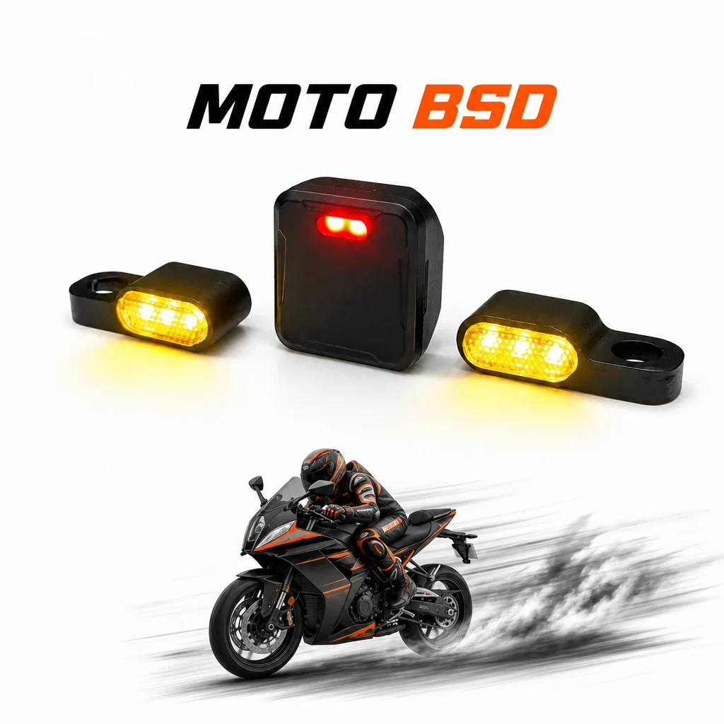 Blind Spot Safety Kit for BMW, Honda, Yamaha Motorcycles - Blind Spot Monitoring System for Motorcycles with 77GHz Radar