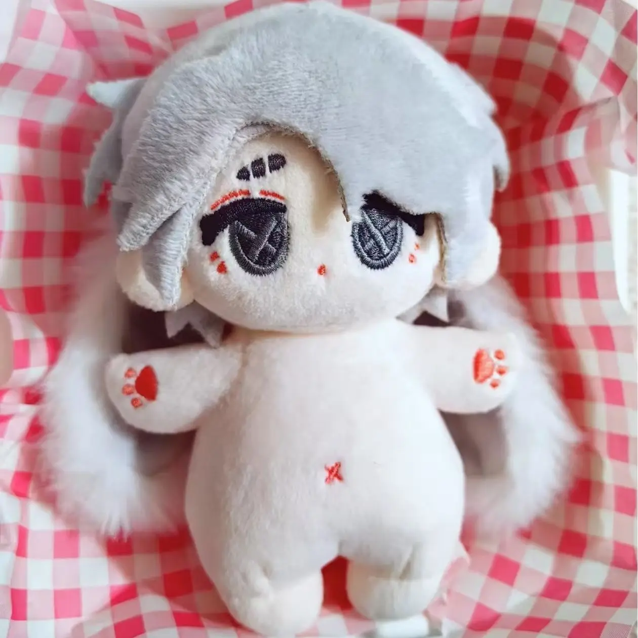 12cm 아이덴티티 V 게임 죽음의 사제 에소프 칼 봉제 인형 미니 드레스업 면 인형 만화 불가사리 프린트 친구 선물