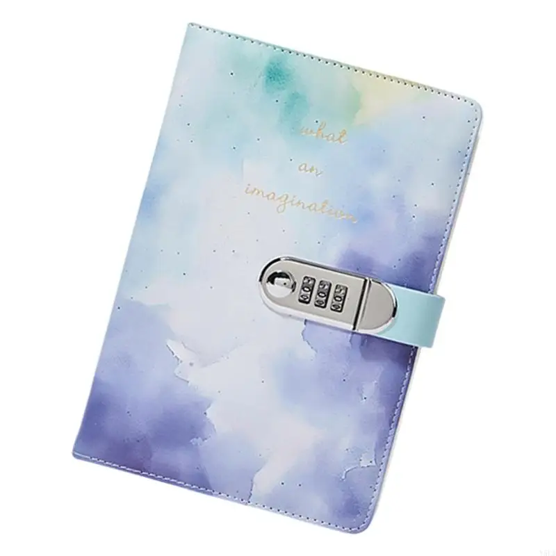 Y5LB Leather Notebook Travel Journal พร้อมรหัสล็อคสำหรับบันทึกประจำวัน 145x215มม