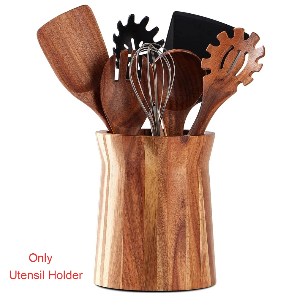 

Деревянный держатель для посуды, кухонная клетка для палочек для еды, полка для хранения столовых приборов, деревянные держатели для хранения 360° ° Вращающиеся кухонные аксессуары 360 °