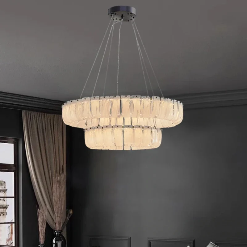 

Luxury Lamparas Glass Colgantes Para Techo Round Metal Pendant Lights LED Ceiling Lamps Home Decor Lustre for Dining Room