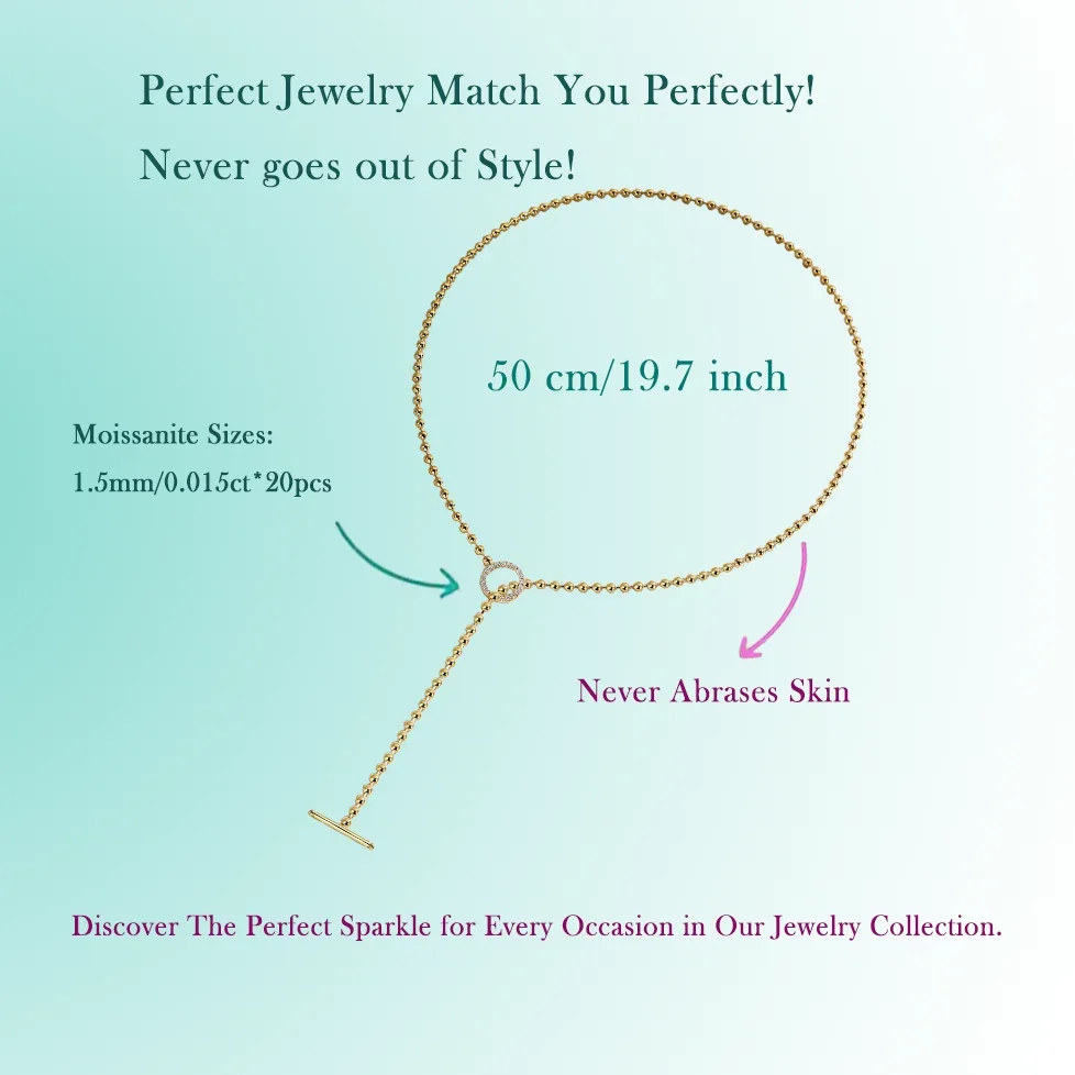 0.3cttw Moissanite Circle Pendant Necklace - Gold-Plated S925 Sterling Silver, Elegant Minimalist Jewelry for Women, Ideal Gift