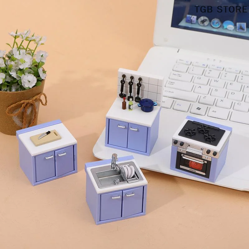 1Set Puppenhaus Simulation Mini Küche Utensilien Gasherd Modell Szene Dekoration Puppen Haus Miniatur Küche Zubehör