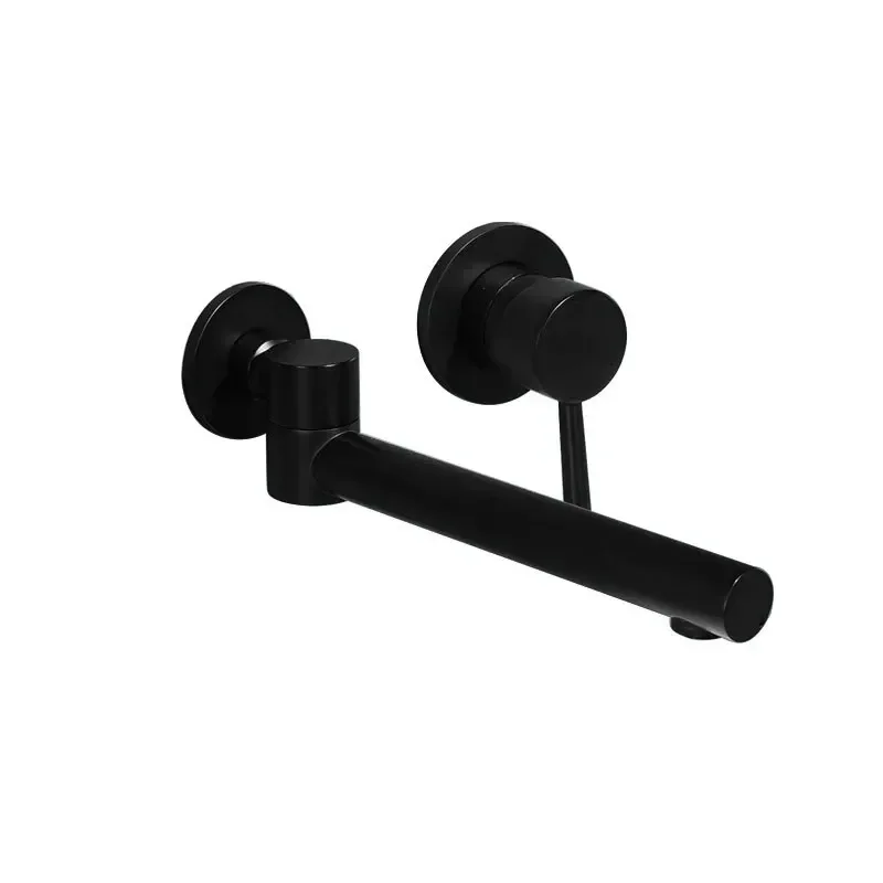 Concealed all-copper into the wall Concealed rotatable embedded hidden hot and cold face basin Wall faucet AM1017