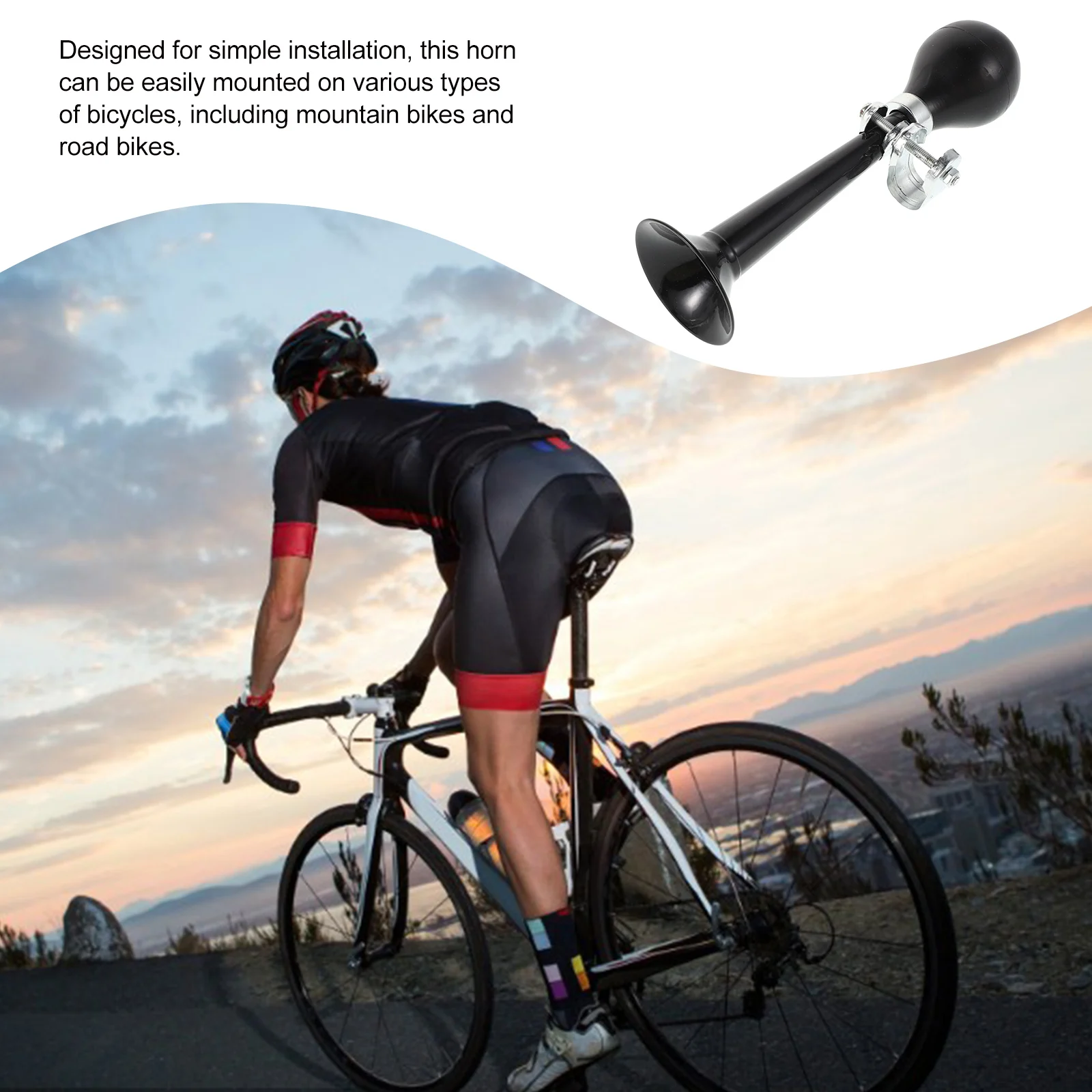

Bicycle Air Horn Metal Loud Straight Tone Horn for Mountain Bike Handlebar Cycling Safety Alert Ride Adventure Gear