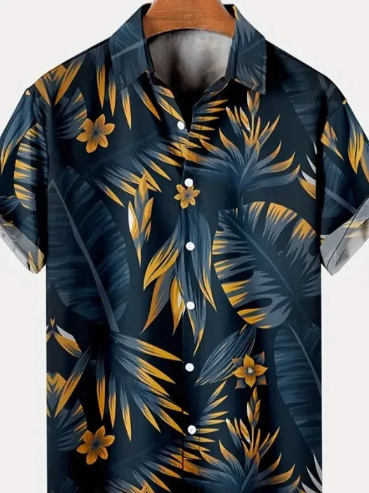 

Digital Print ort Sve Men's irt Hawaiian Sle Casual Faion Polyester Fabric Regular Fit ort Sve irt