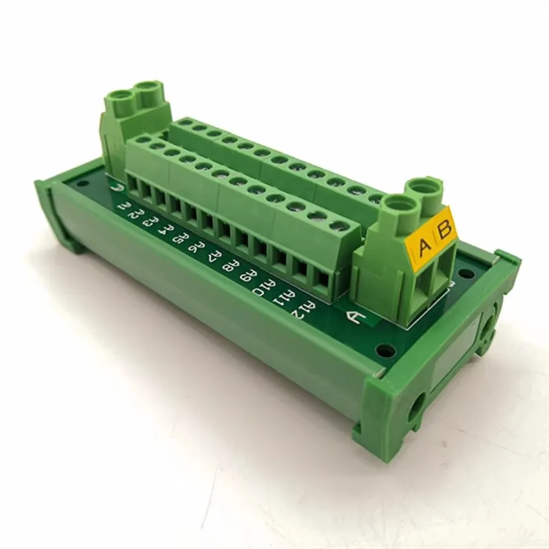 DIN Rail Installation 30A/300V 2*12 Screw Terminal Distribution Module. Can Support multiple Module Expansion Connections.