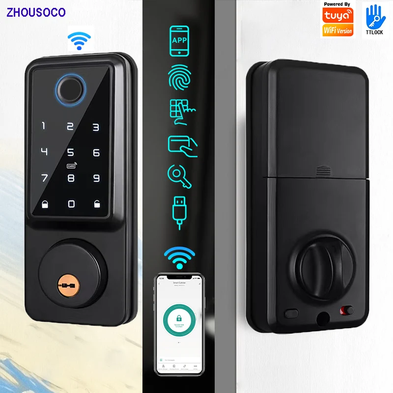 

Smart Deadbolt Locks Ttlock Tuya App Alexa Wifi Biometric Fingerprint Digital Password Bluetooth Keyless Entry Keypad Door Lock