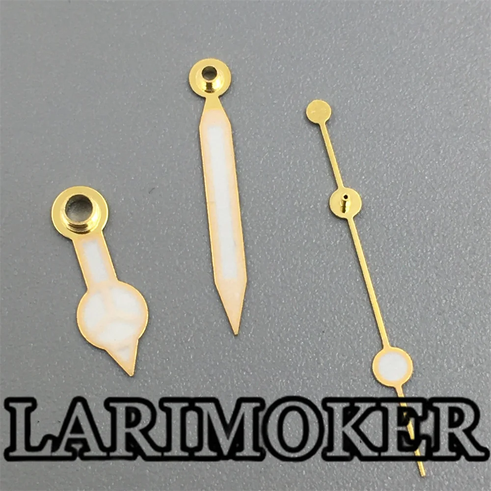 LARIMOKER GMT ساعة الأيدي الأسود الفضة الذهب ارتفع الذهب GMT اليد مجموعة مع C3 الأخضر مضيئة صالح روندا 515 ساعة يد تعمل بالحركة جزء