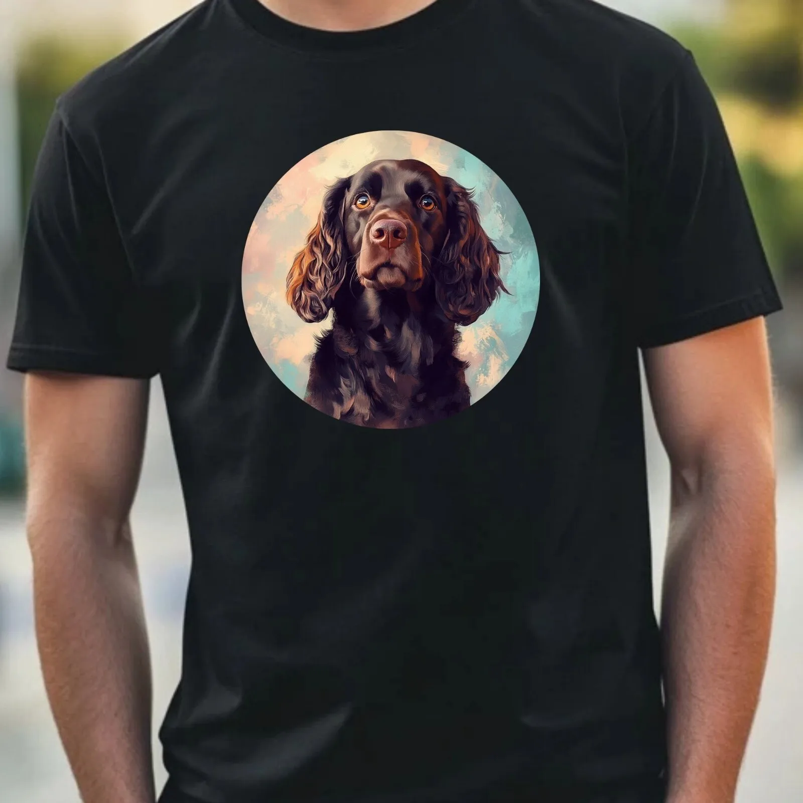 Mens Coker Spaniel Dog Portrait Motif Cotton T-Shirt Size XS to 5XL