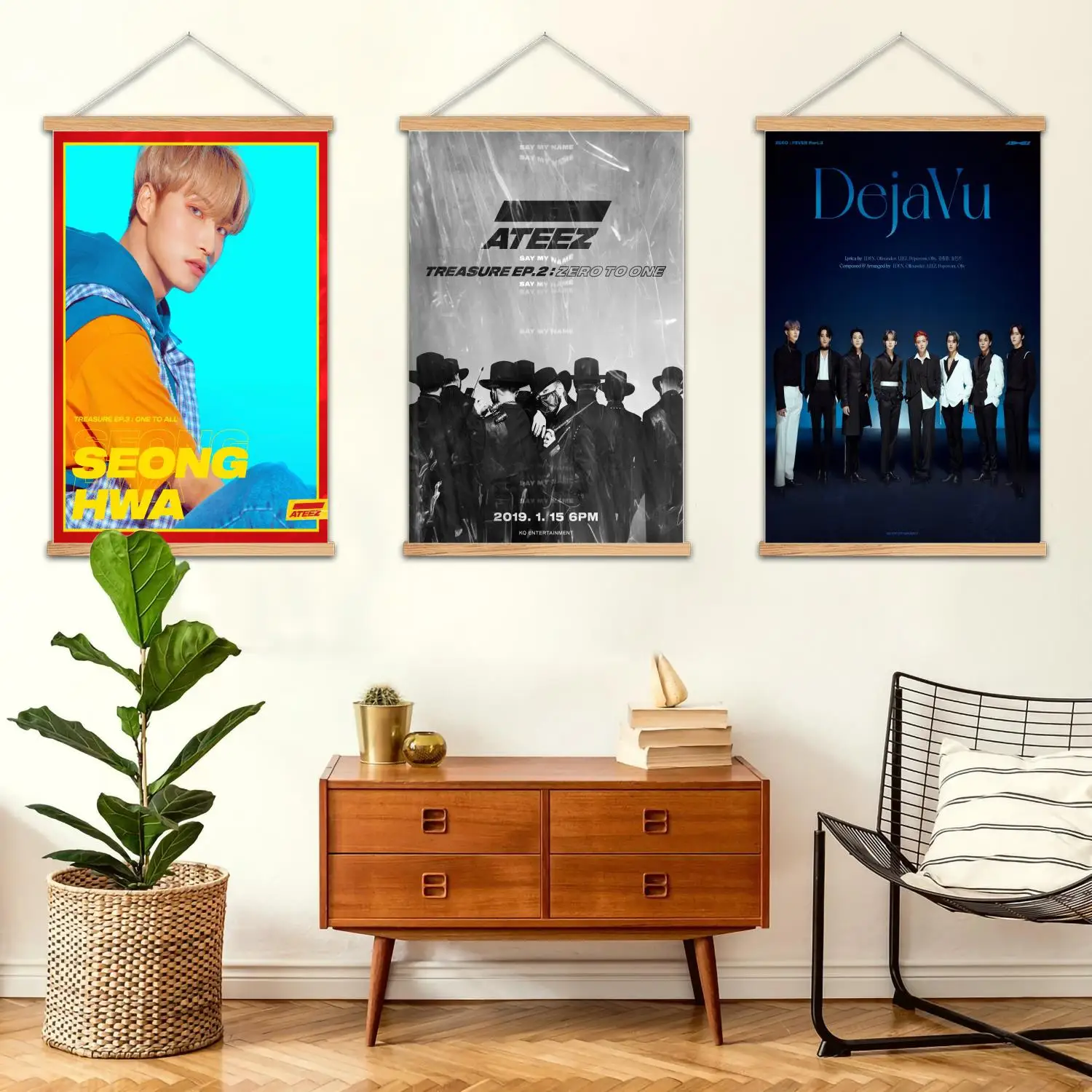 ateez band Framed Wall Painting Canvas Art Poster, Wall Art  Modern Family Bedroom Decor Posters,Decorative painting