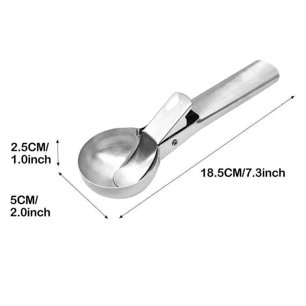 Ice Cream Spoon Scoops Stacked Stainless Steel Digger Fruit Non-Stick Spoon Kitchen Tools for Home Cake Gold Kitchen Utensils