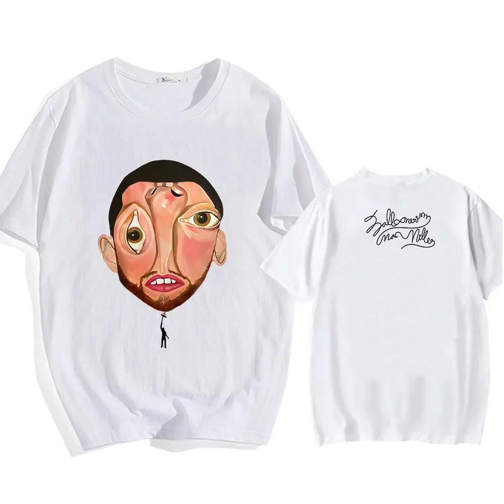 

2025 Men's Macc Miller Balloonism Album Round-neck Short-sleeved T-shirt Abstract Portrait Print 100% Pure Cotton Clothing
